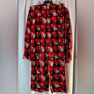 Ladies Disney Minnie Mouse 2 Piece Holiday Christmas Pajamas Set Size L Preowned